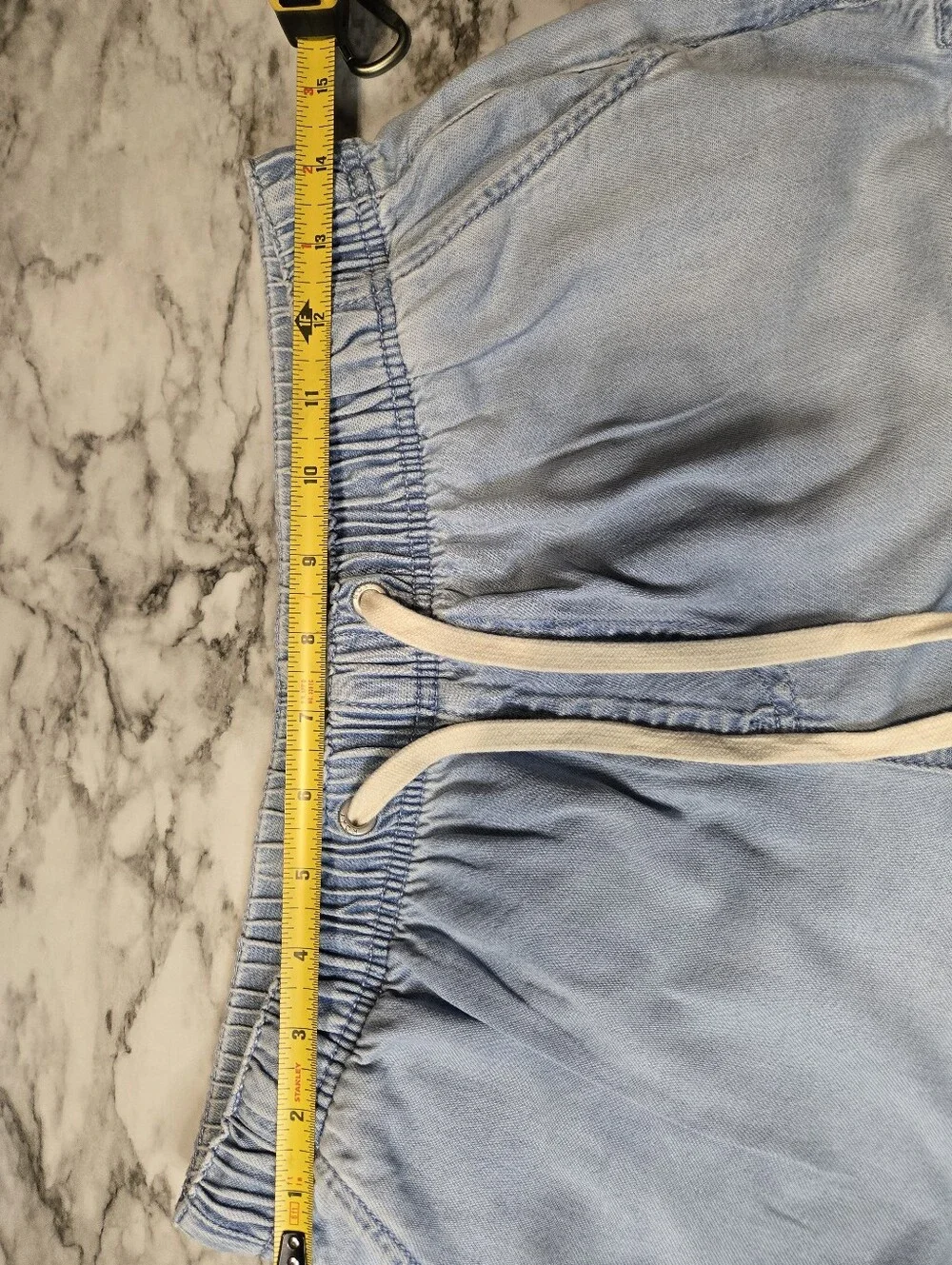 Roxy Light Blue Elastic Waist Drawstring Shorts